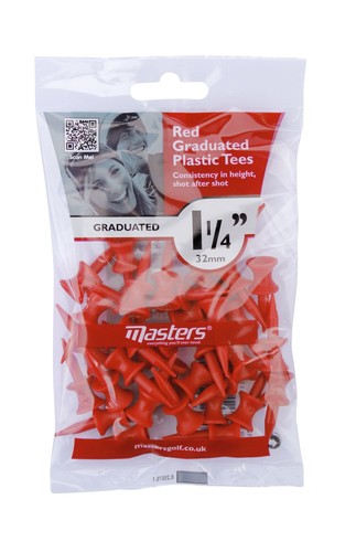 Plastic Graduated Tees 1 1/4 Bag 35 Red