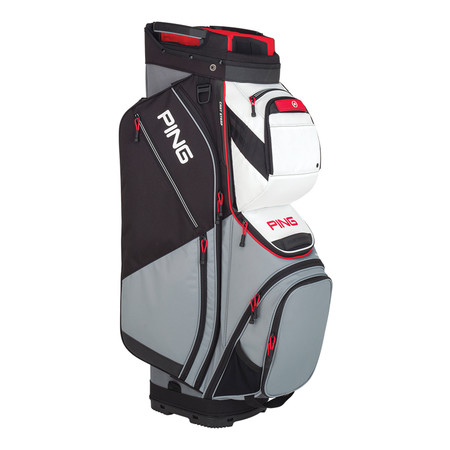 Ping Pioneer Cart Bag Silver White Scarlet